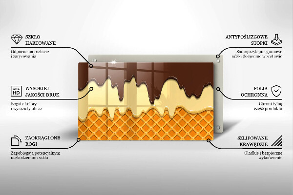 Glas Herdabdeckplatte Eistüte-Illustration