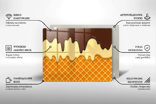 Glas Herdabdeckplatte Eistüte-Illustration
