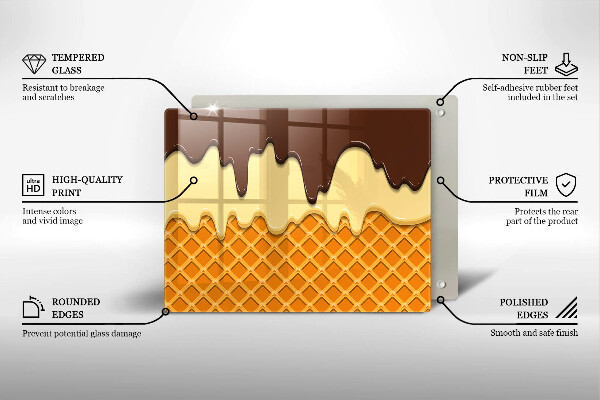 Glas Herdabdeckplatte Eistüte-Illustration