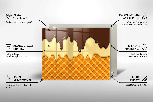 Glas Herdabdeckplatte Eistüte-Illustration