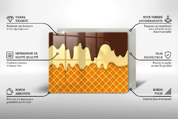 Glas Herdabdeckplatte Eistüte-Illustration
