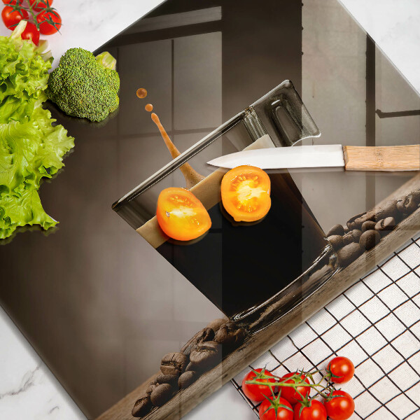 Glas Herdabdeckplatte Glas und Kaffeebohnen