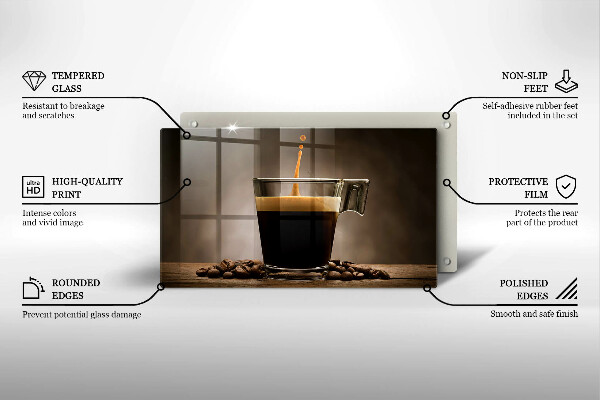 Glas Herdabdeckplatte Glas und Kaffeebohnen