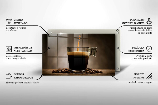Glas Herdabdeckplatte Glas und Kaffeebohnen