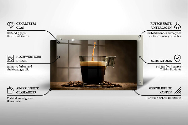 Glas Herdabdeckplatte Glas und Kaffeebohnen
