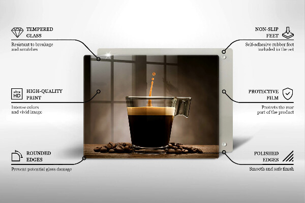 Glas Herdabdeckplatte Glas und Kaffeebohnen