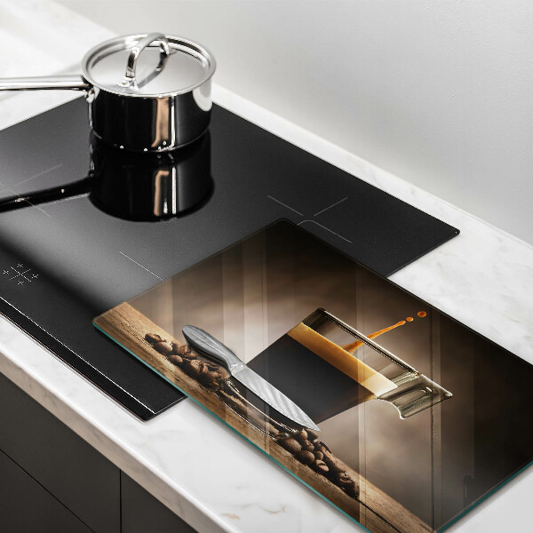 Glas Herdabdeckplatte Glas und Kaffeebohnen
