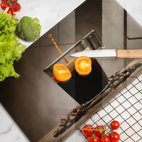 Glas Herdabdeckplatte Glas und Kaffeebohnen