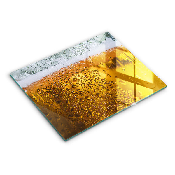 Glas Herdabdeckplatte Nasses Glas Bier