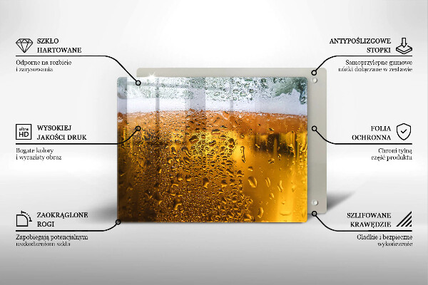 Glas Herdabdeckplatte Nasses Glas Bier