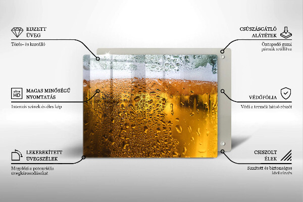 Glas Herdabdeckplatte Nasses Glas Bier