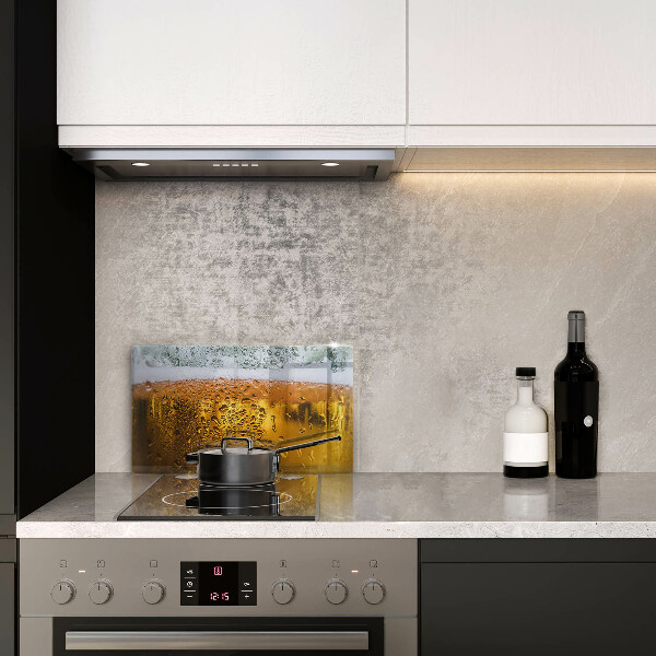 Glas Herdabdeckplatte Nasses Glas Bier