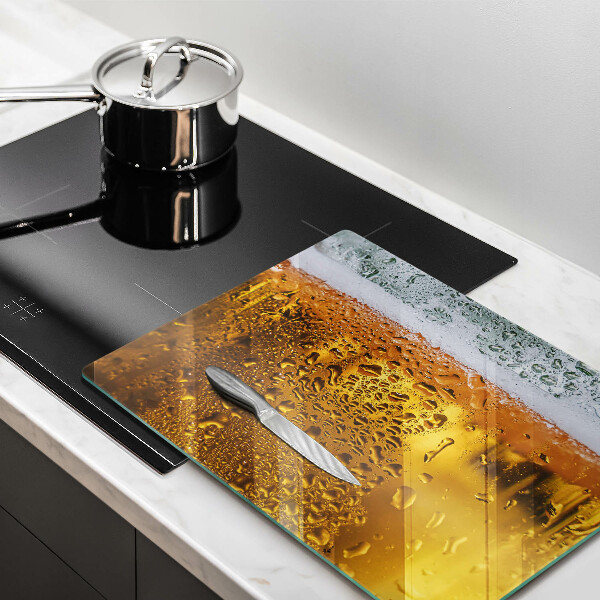 Glas Herdabdeckplatte Nasses Glas Bier