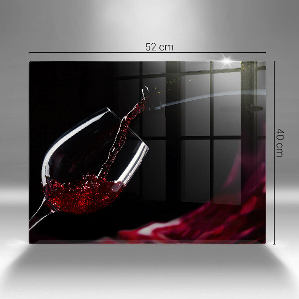 Glas Herdabdeckplatte Ein Glas Rotwein
