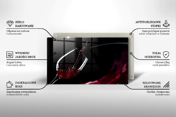 Glas Herdabdeckplatte Ein Glas Rotwein