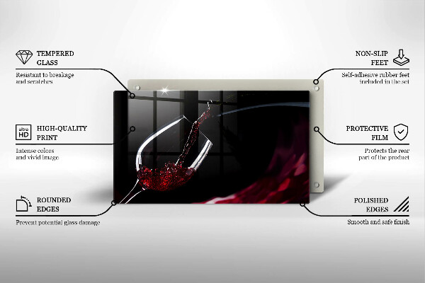 Glas Herdabdeckplatte Ein Glas Rotwein