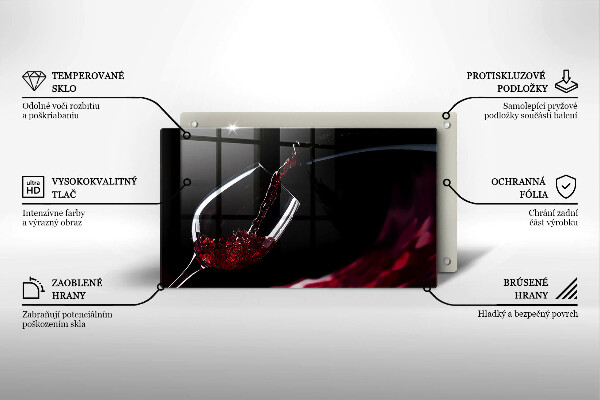 Glas Herdabdeckplatte Ein Glas Rotwein