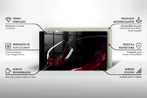 Glas Herdabdeckplatte Ein Glas Rotwein