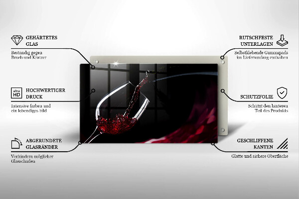 Glas Herdabdeckplatte Ein Glas Rotwein