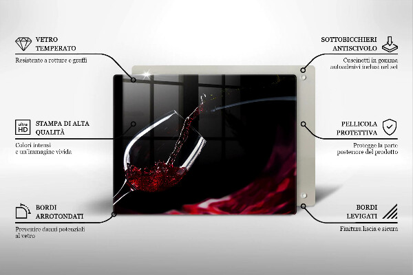 Glas Herdabdeckplatte Ein Glas Rotwein