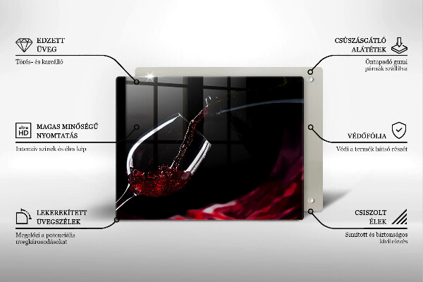 Glas Herdabdeckplatte Ein Glas Rotwein