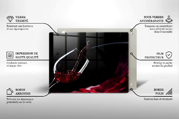 Glas Herdabdeckplatte Ein Glas Rotwein