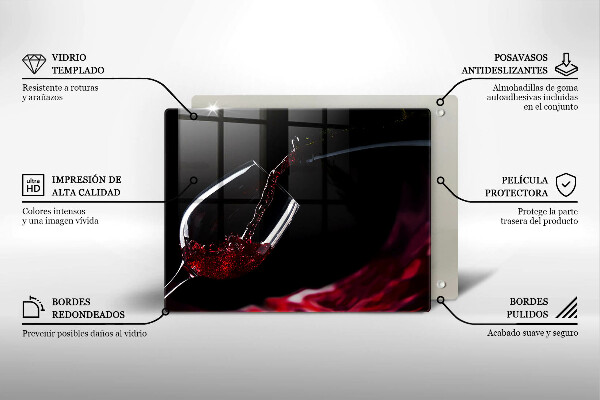 Glas Herdabdeckplatte Ein Glas Rotwein