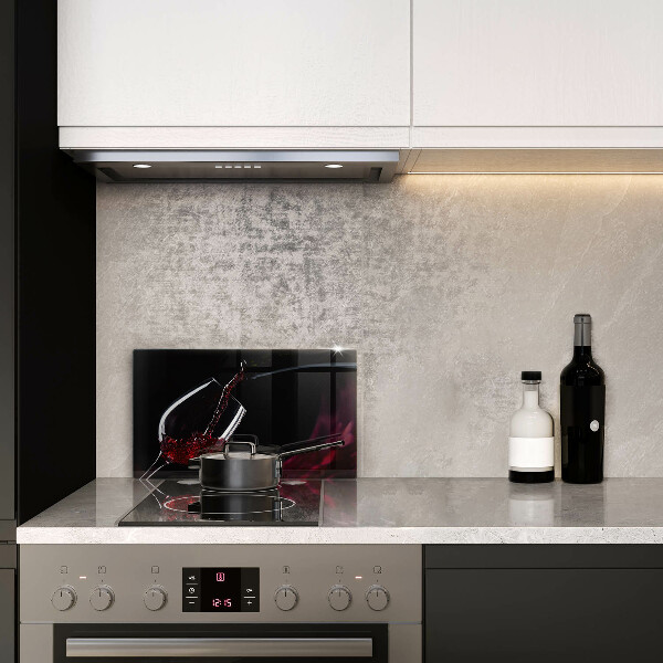 Glas Herdabdeckplatte Ein Glas Rotwein