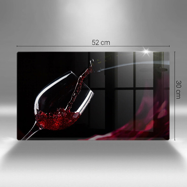 Glas Herdabdeckplatte Ein Glas Rotwein
