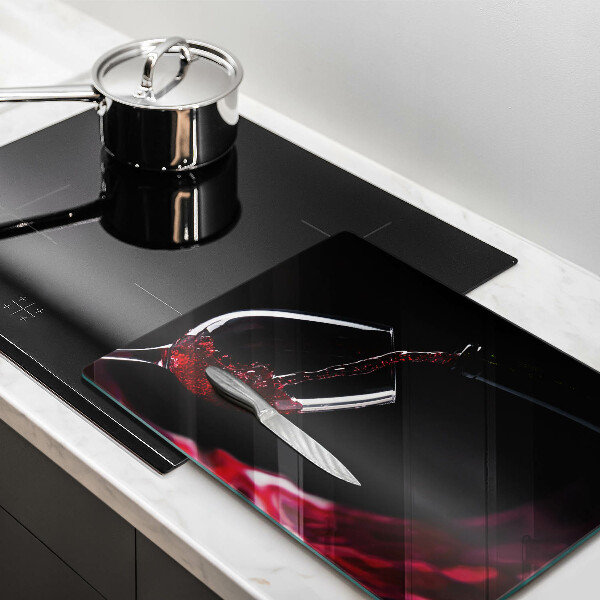 Glas Herdabdeckplatte Ein Glas Rotwein