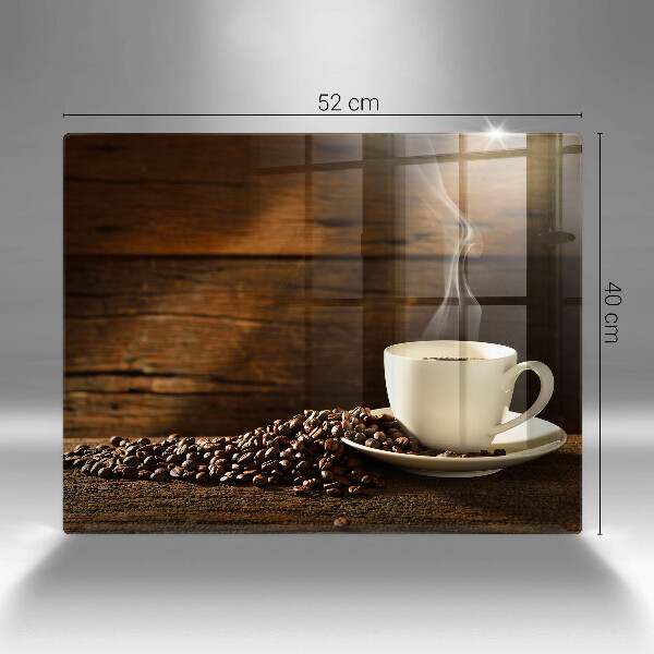 Glas Herdabdeckplatte Kaffeetasse aus Holz