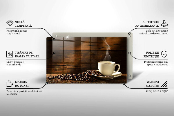 Glas Herdabdeckplatte Kaffeetasse aus Holz