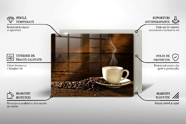 Glas Herdabdeckplatte Kaffeetasse aus Holz