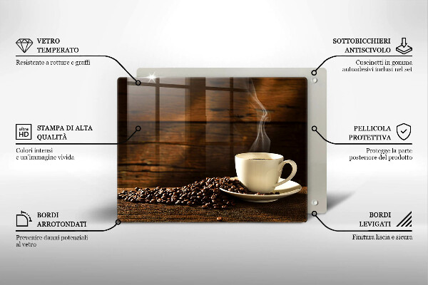 Glas Herdabdeckplatte Kaffeetasse aus Holz