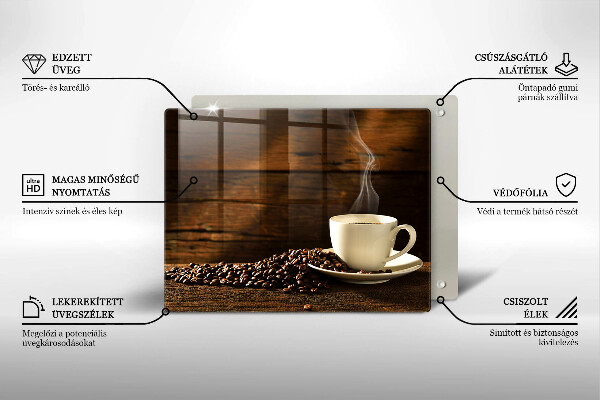 Glas Herdabdeckplatte Kaffeetasse aus Holz