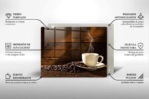 Glas Herdabdeckplatte Kaffeetasse aus Holz