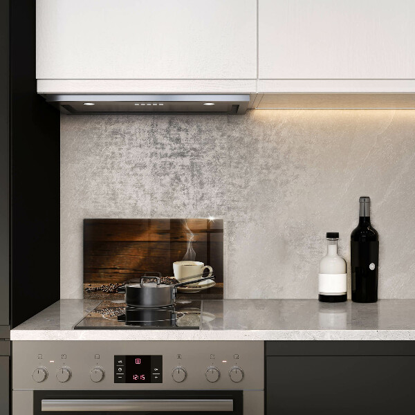 Glas Herdabdeckplatte Kaffeetasse aus Holz