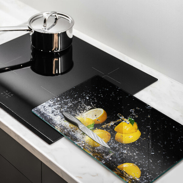Glas Herdabdeckplatte Saftige Zitronenfrucht