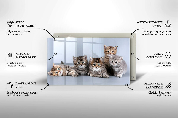 Glas Herdabdeckplatte Süße kleine Kätzchen