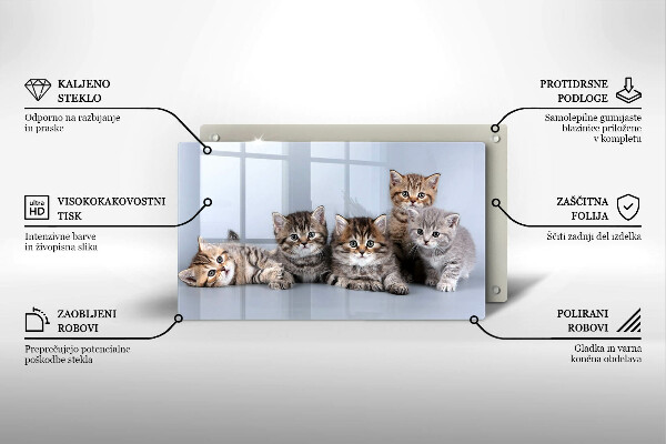 Glas Herdabdeckplatte Süße kleine Kätzchen
