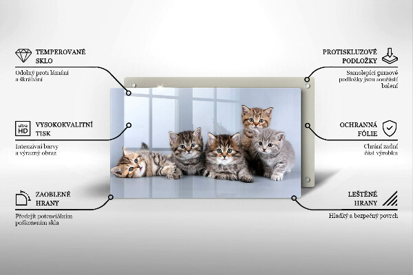 Glas Herdabdeckplatte Süße kleine Kätzchen