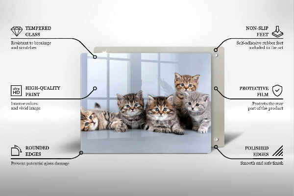 Glas Herdabdeckplatte Süße kleine Kätzchen