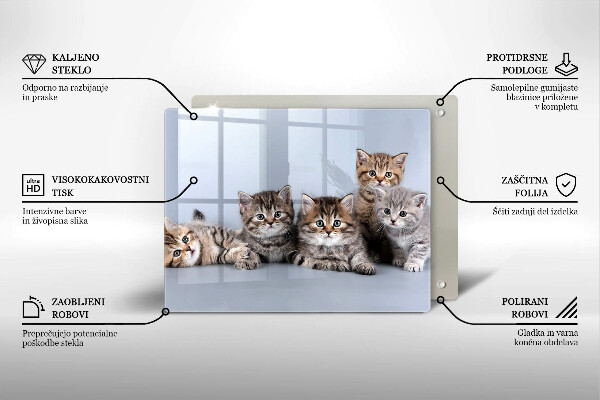 Glas Herdabdeckplatte Süße kleine Kätzchen