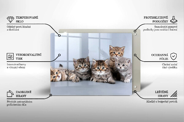 Glas Herdabdeckplatte Süße kleine Kätzchen