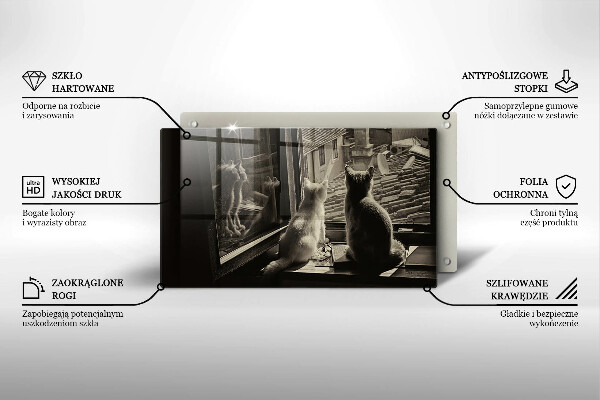 Glas Herdabdeckplatte Katzenstadt und Fenster