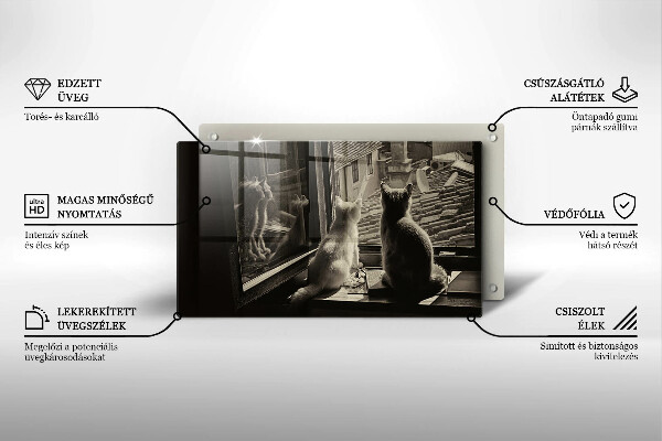 Glas Herdabdeckplatte Katzenstadt und Fenster