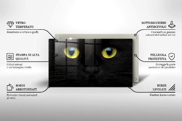 Glas Herdabdeckplatte Tierische Katzenaugen