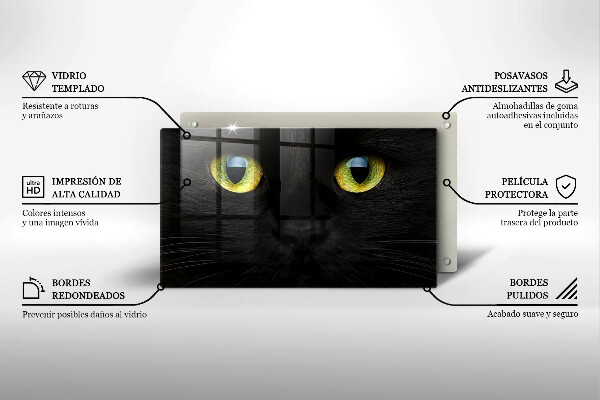 Glas Herdabdeckplatte Tierische Katzenaugen