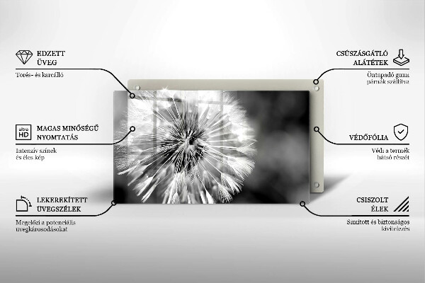 Glas Herdabdeckplatte Ein zarter Löwenzahn