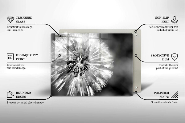Glas Herdabdeckplatte Ein zarter Löwenzahn